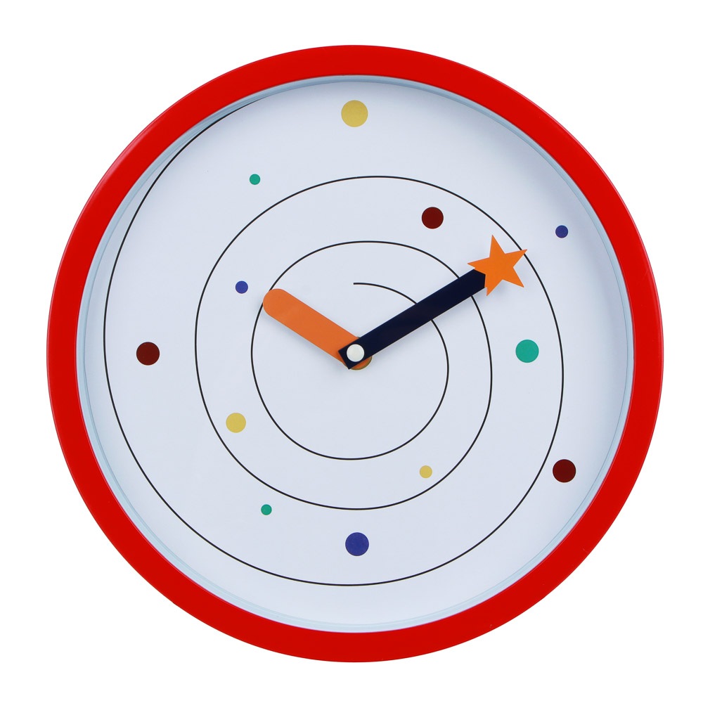 LADECOR CHRONO Часы настенные круглые, пластик, 25,4х25,4х4,2 см, 1xАА, красные, арт.2-18 - #1