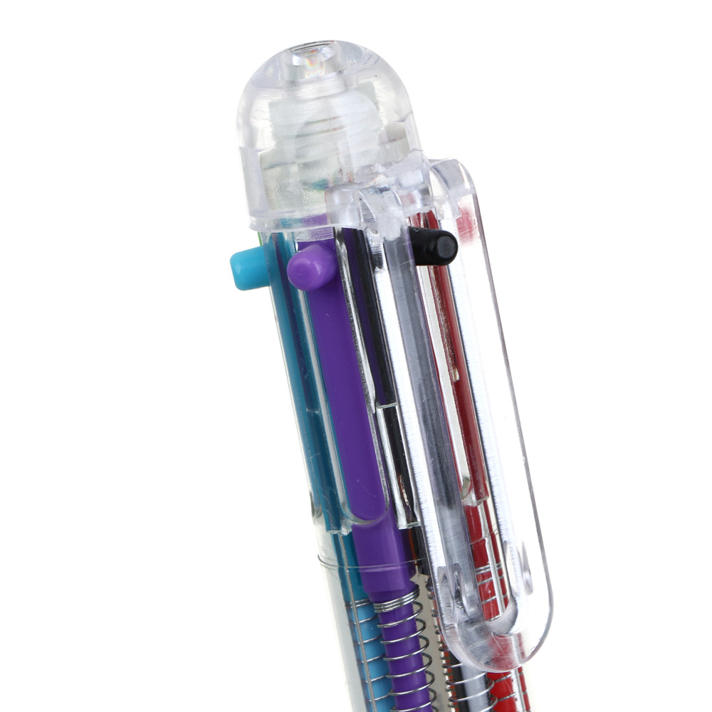 Авторучка шариковая ClipStudio 6 цветов, прозрачный корпус, наконечник 0,7 мм - #4