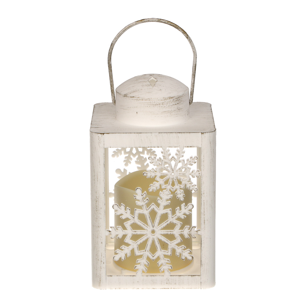 Светильник декоративный LED в виде фонаря тм СНОУ БУМ, 10x10x17 см, ABS, PP, стекло, 3xAAA, арт.1 - #2