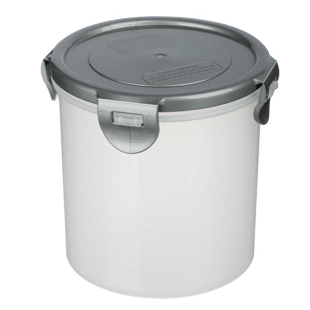 Контейнер герметичный для СВЧ с защелками, круглый, 0,7л, D-12см, H-11,5см, пластик - #1