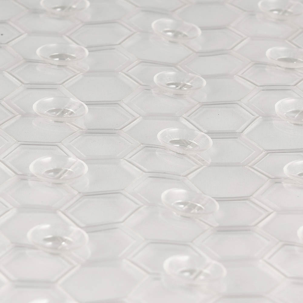 Коврик противоскользящий в ванную "Соты" 67см*37см, прозрачный - #2