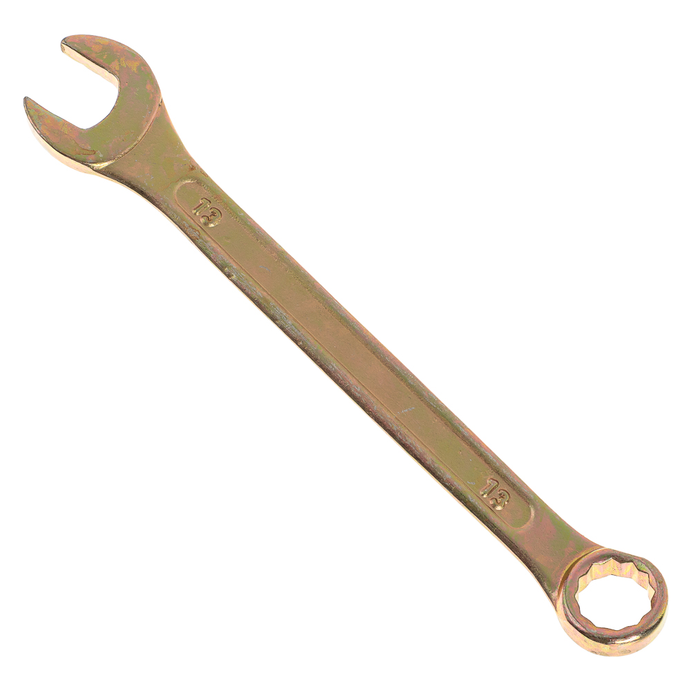 ЕРМАК Ключ рожково-накидной, 13мм, желтый цинк - #1