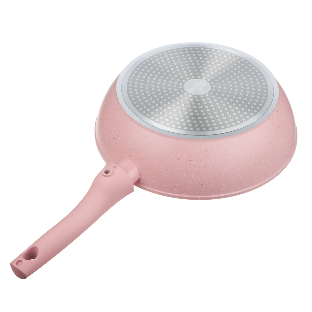 Сковорода глубокая литая тм SATOSHI Ботаника d28см, антиприг.покр. мрамор, съем. ручка, инд, 3 цвета - #8