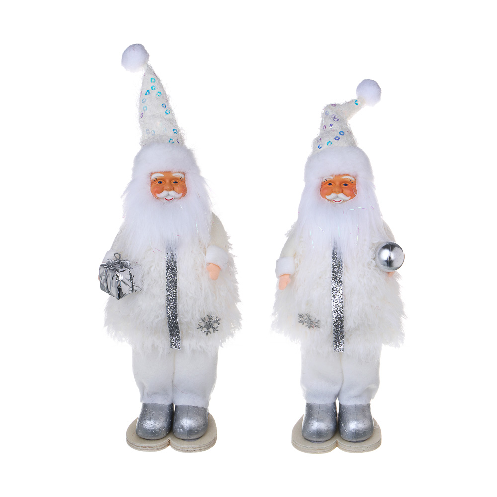 СНОУ БУМ Сувенир Санта 10x7x26 см, полиэстер, белый, 2 вида - #1