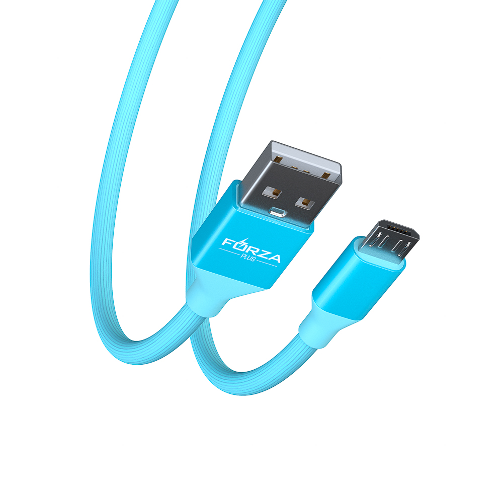 FORZA Кабель для зарядки Лето Micro USB, 1м, 2А, прорезиненный, 4 цвета, пакет - #9