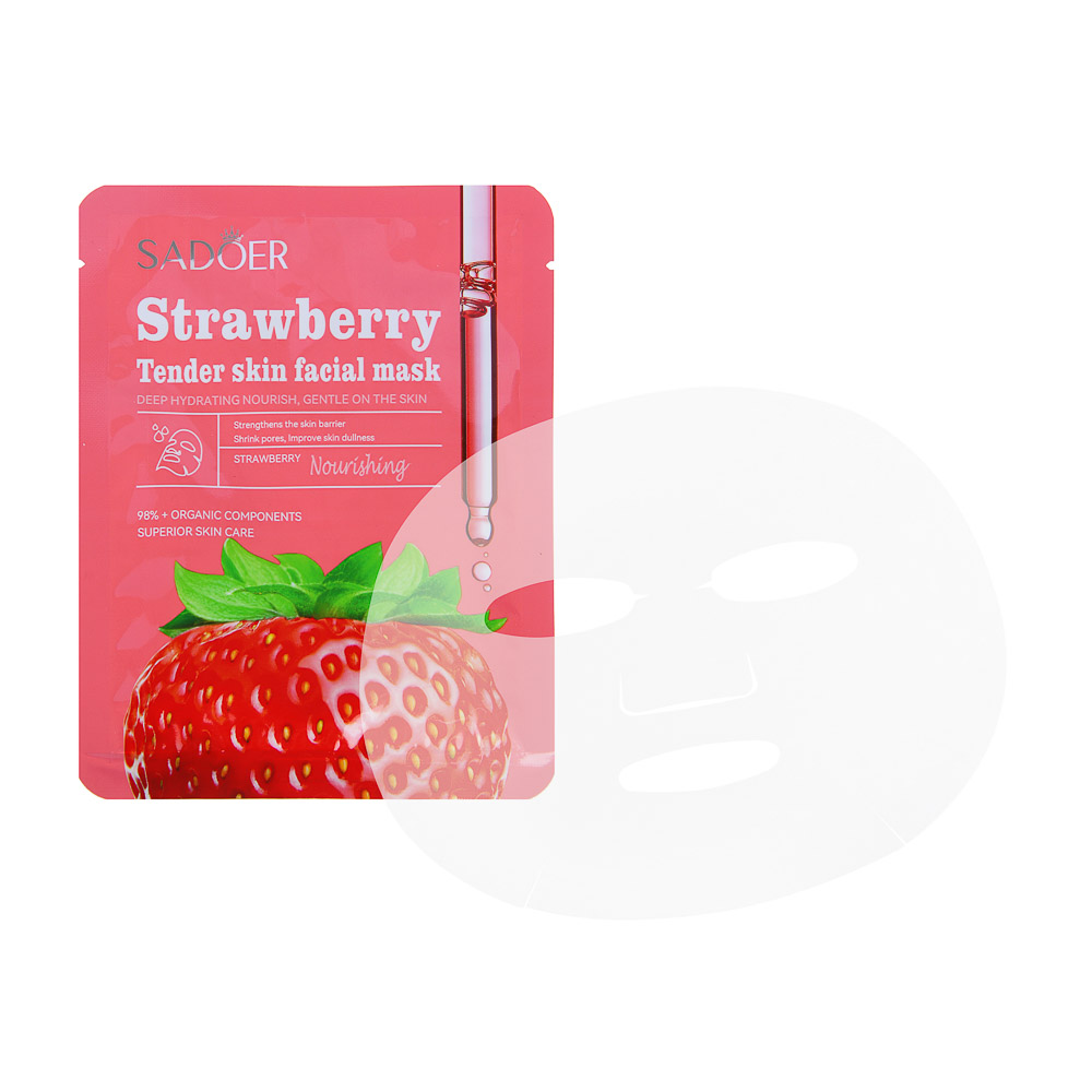 SADOER Маска тканевая увлажняющая, 25 гр, клубника - #4