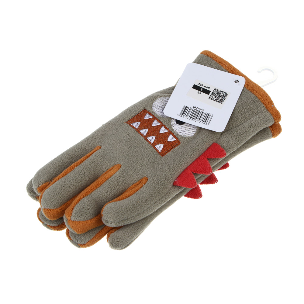 GALANTE Перчатки детские флисовые с декором, р.14, 100% полиэстер, разноцветные, ОЗ25-33 - #6