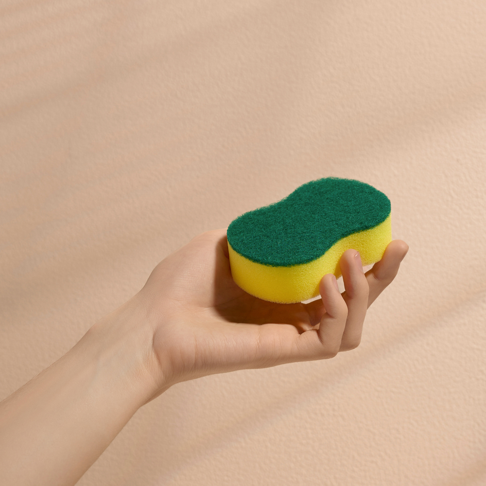 VETTA Губка бытовая с чистящим слоем 3 шт "Фигурная", 7х10,5х2,5см - #7