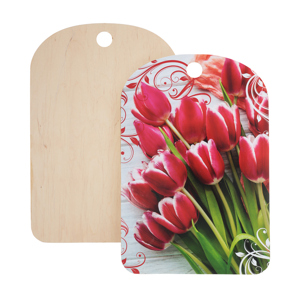 Доска разделочная "Цветы", 27x18x0,5см, фанера, 5 дизайнов - #2