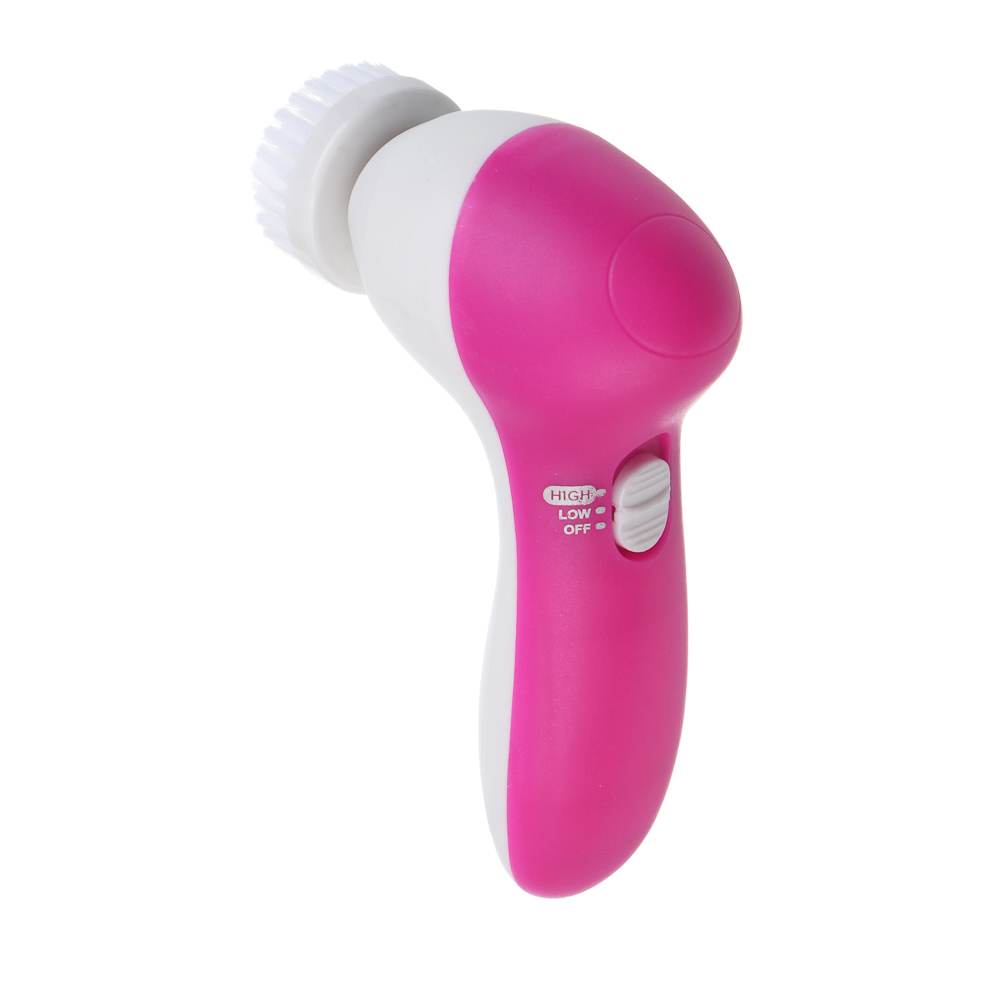 LEBEN Массажер для лица и тела, 2 скорости, набор насадок, 2xАА (не в компл.), розовый - #4