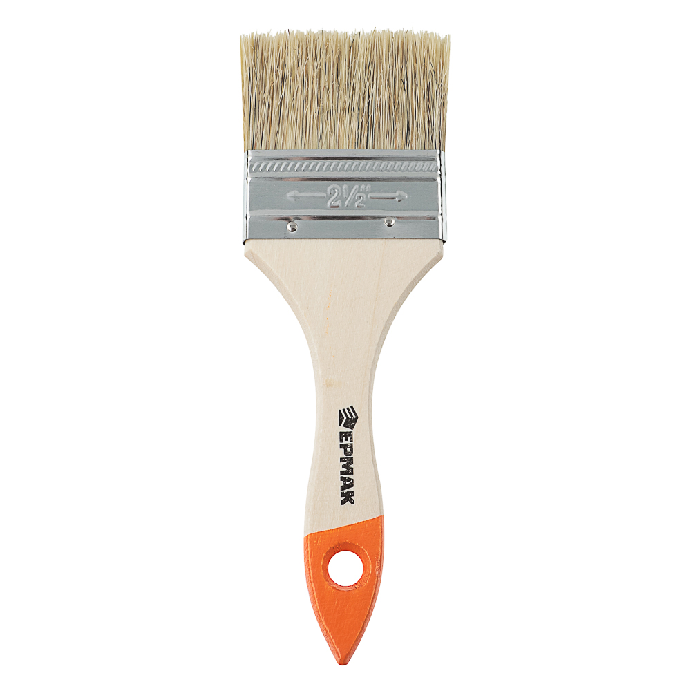 ЕРМАК/HEADMAN Кисть малярная плоская "Бейсик" нат. щетина 2,5" (63мм) - #3