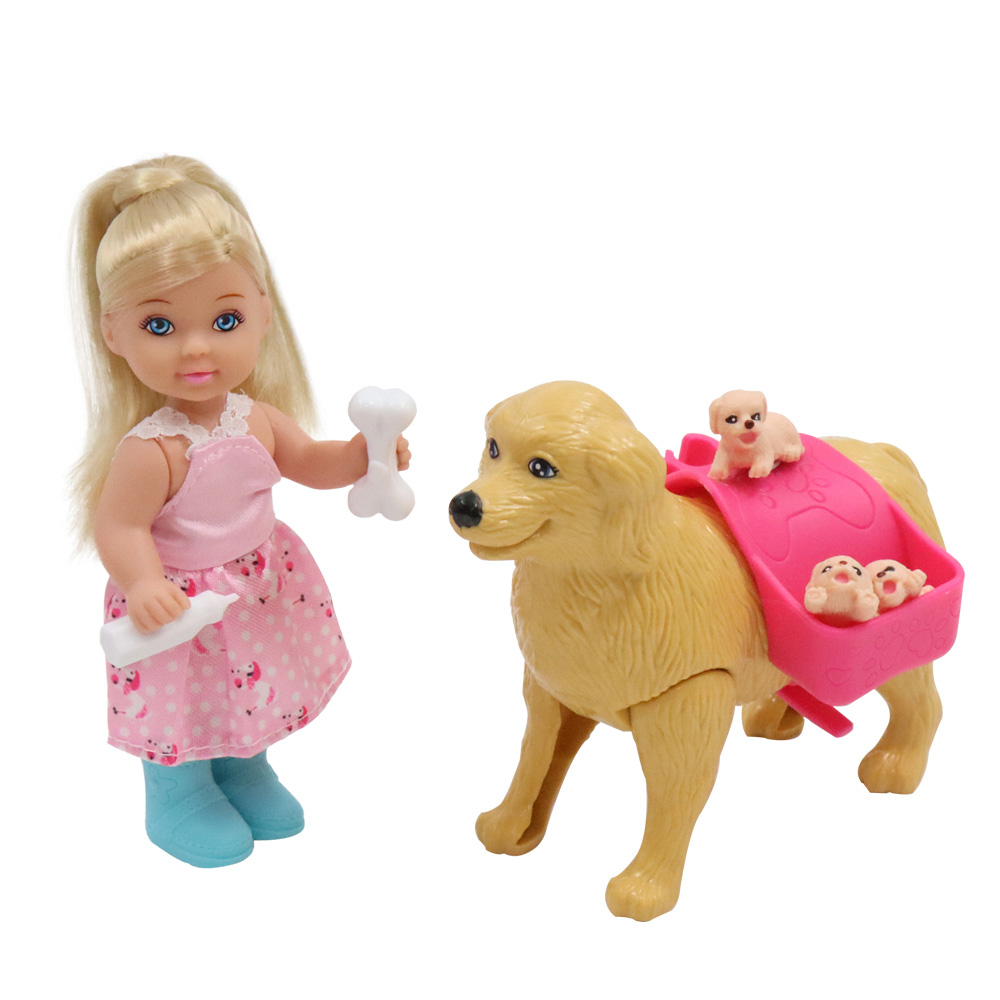 Кукла с собакой и щенками ИгроЛенд, 8пр., 16х17,5х7 см - #3