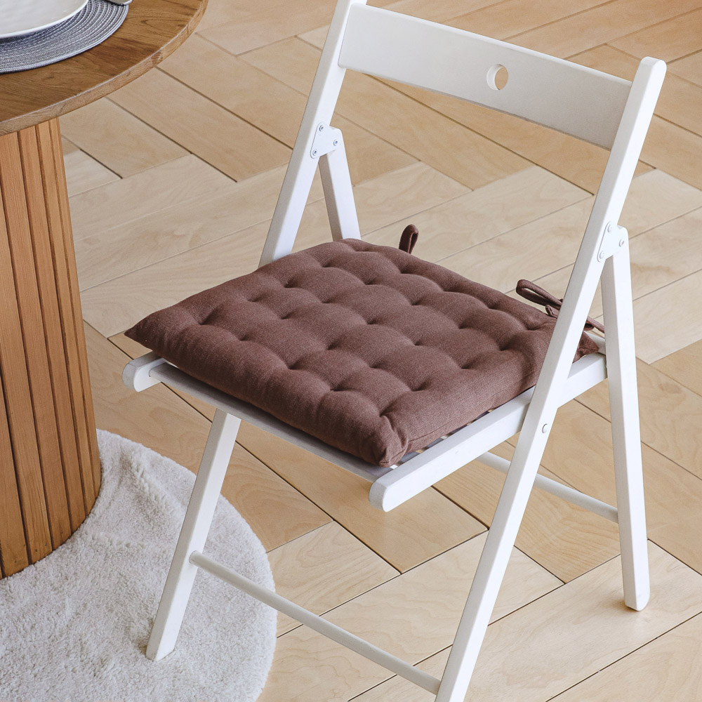 PROVANCE Подушка на стул, 100% хлопок, 38x38см, коричневый - #8