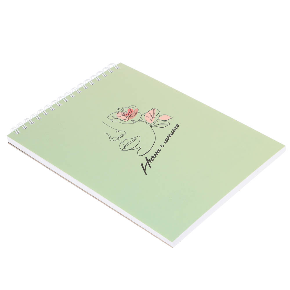 Скетчбук "Botanica", формат А5, 40 л., белый блок, плотн. 120 г/м2,мягкая обл., спираль, в ассорт. - #8