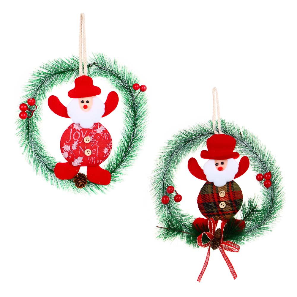 Украшение декоративное Сноубум в виде рождественского венка, 25 см - #1