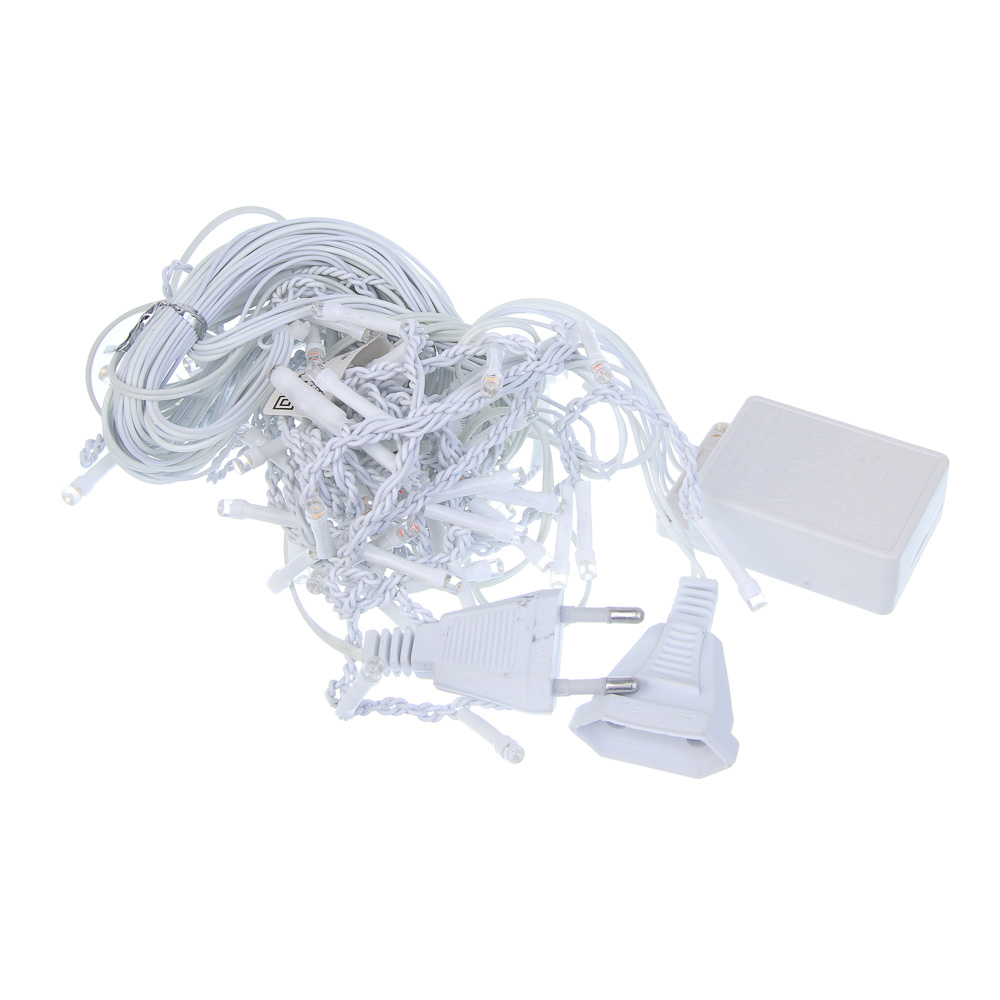 СНОУ БУМ Гирлянда эл. бахрома 2.5x0.35х0.55x0.75м, 80LED,мульти MIX, 8 реж, ПВХ белый, коннект, 220В - #2