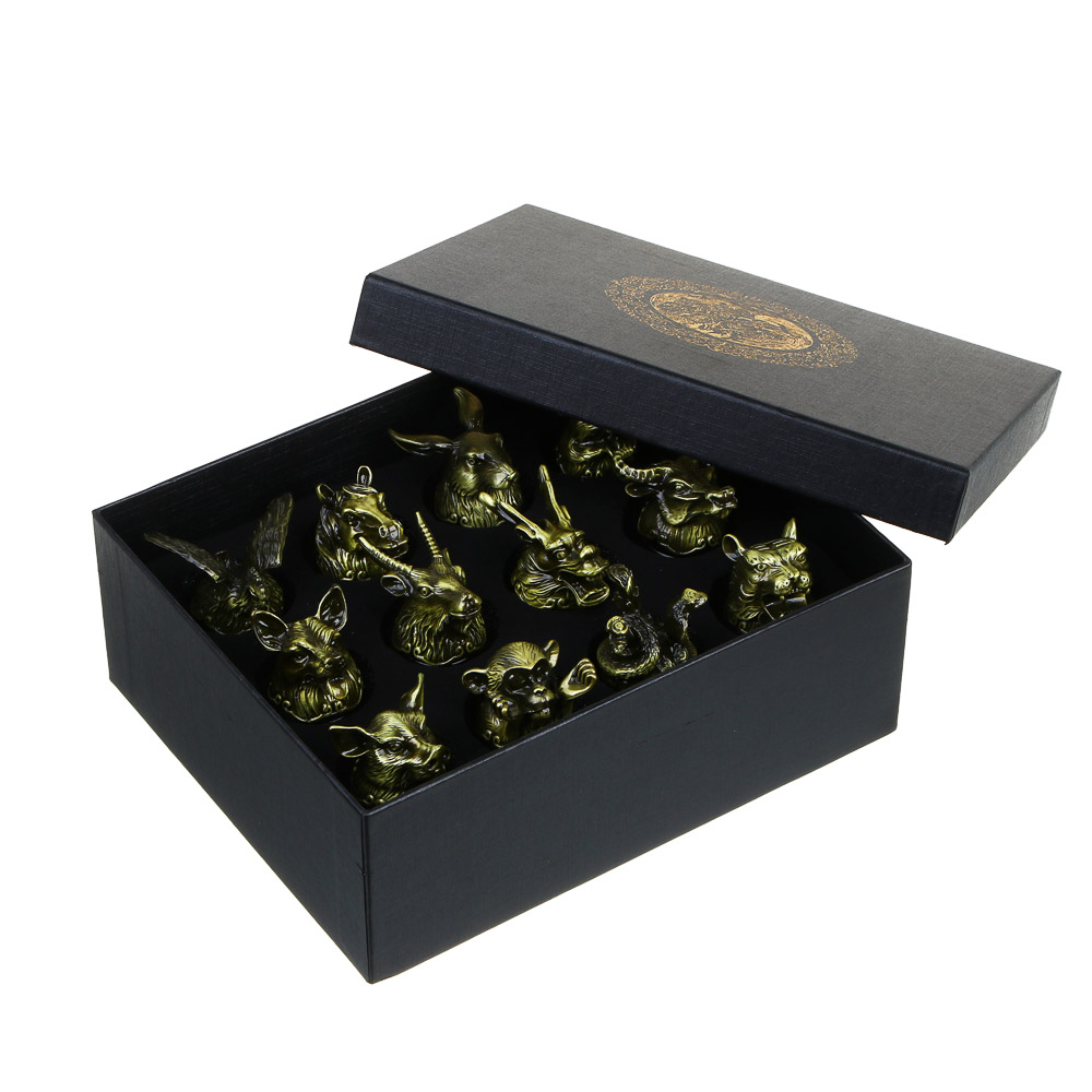 Набор стопок стеклянных Знаки зодиака 12пр, бронза - #6