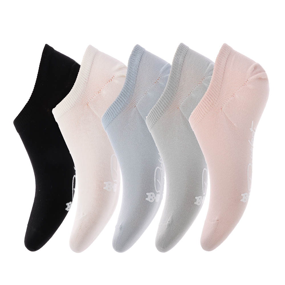 Носки женские укороченные, тм Turkan, р. 36-41, 90%хлопок, 8% п/а, 2%лайкра, цвета в ас-те, 7031 - #1