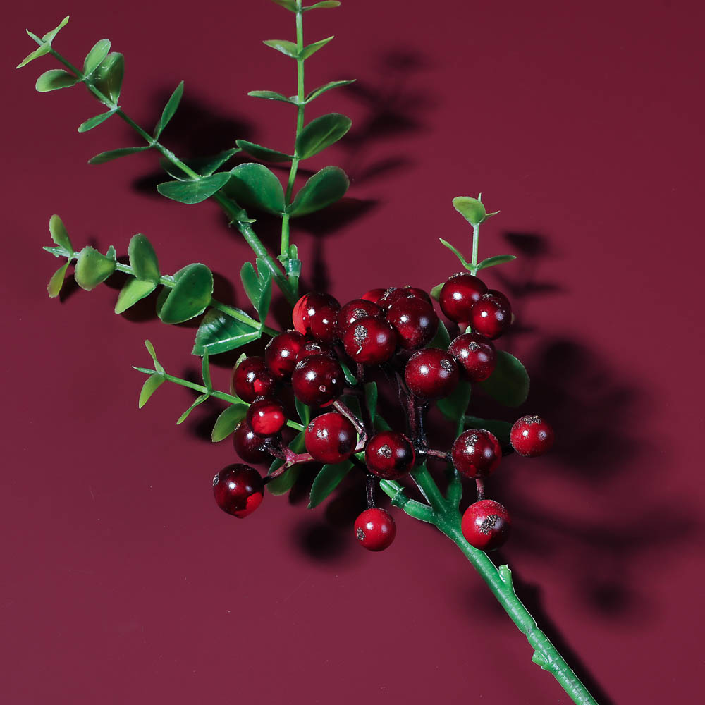 LADECOR Ветка с ягодами искусственная, 34 см, пластик, ткань - #16
