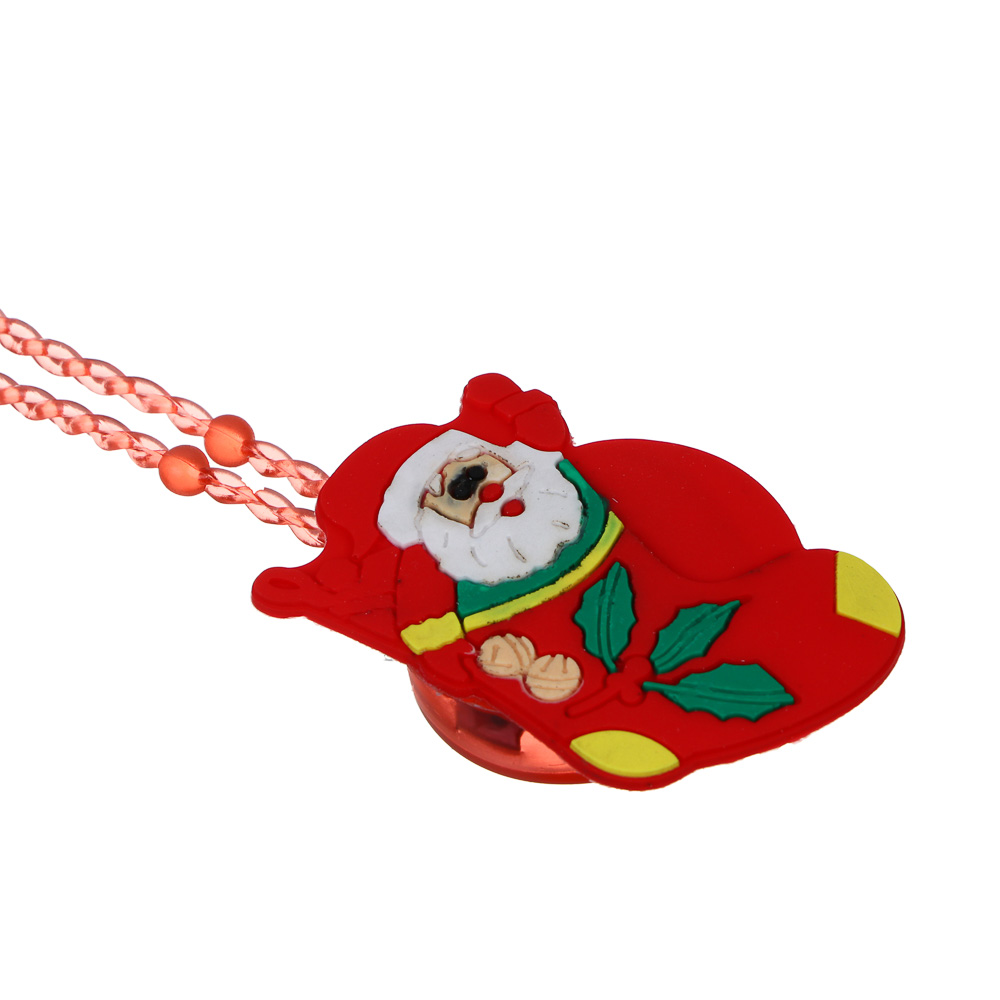 СНОУ БУМ Новогодняя подвеска с подсветкой LED, 3-5см, пластик, 3хAG3, 3 режима, ассортимент дизайнов - #5