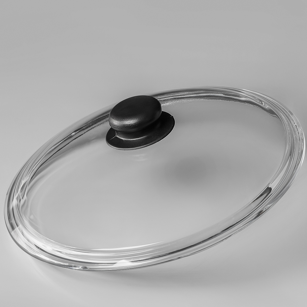 SATOSHI Крышка стеклянная безободковая с ручкой 26см - #6