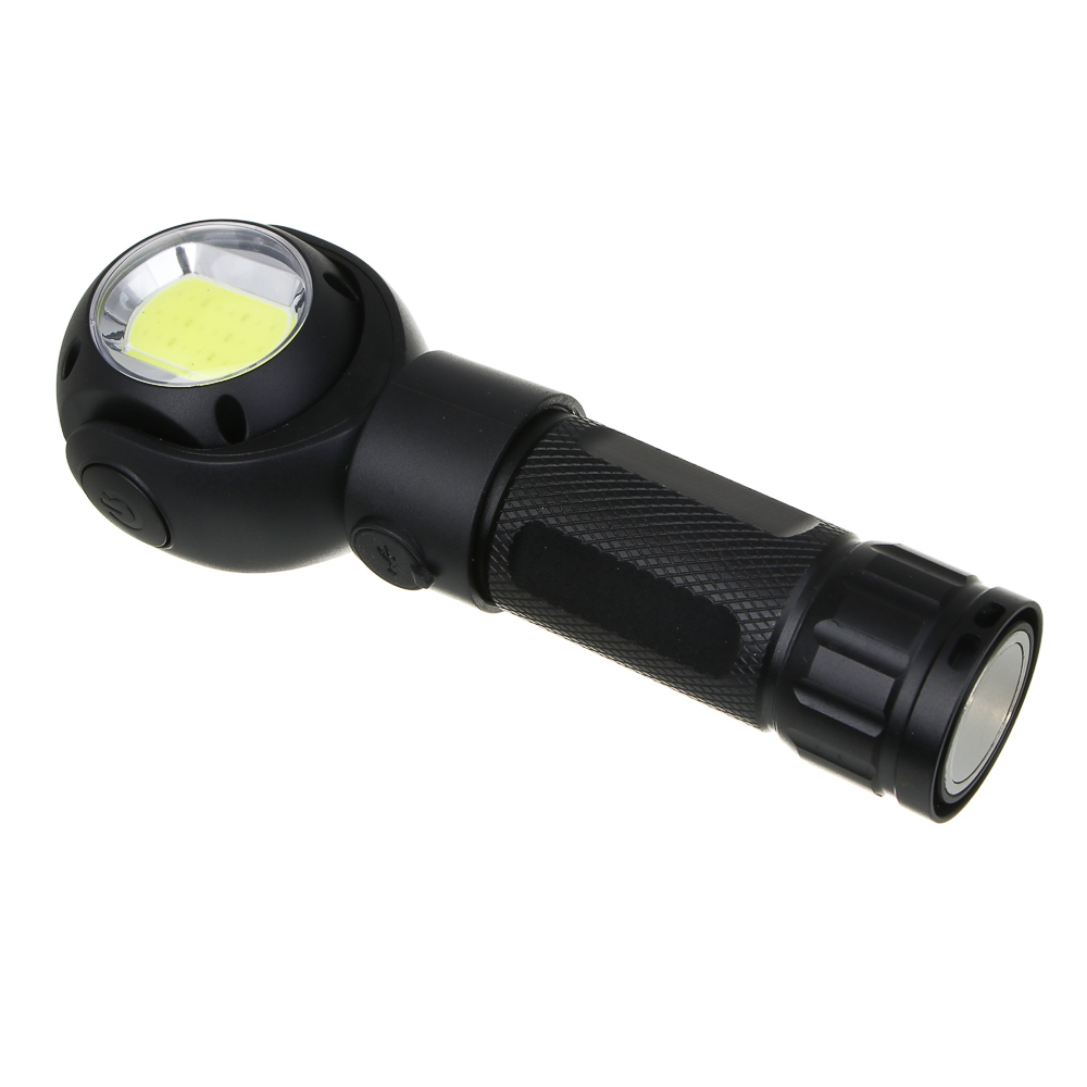 ЕРМАК Фонарь рабочий,T6+COB,7 режимов, алюминий, пластик, съемный аккум.1х18650, 3хAAA,красный свет - #9