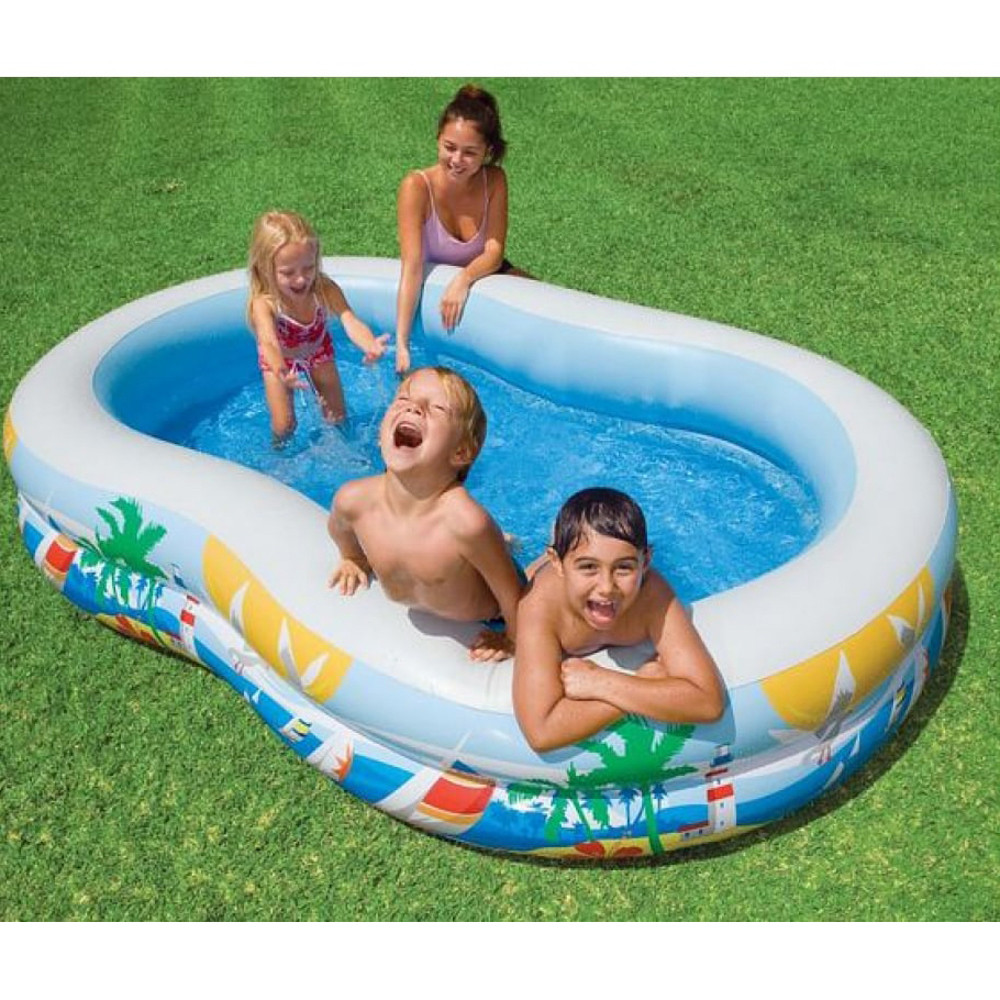 Надувной бассейн для детей INTEX 56490 Лагуна 262x160x46 см от 3 лет - #2