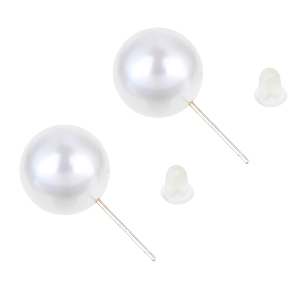 Серьги, бижутерия, пластик, сталь, 12мм, БЖ-1 - #3