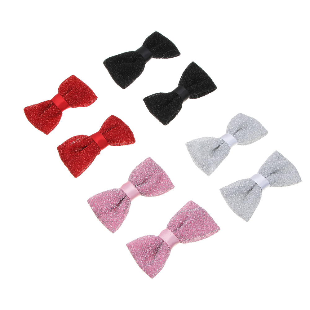 ЮНИLOOK Зажимы для волос 2шт, 5,5см, сплав, полиэстер, 4 цвета, ACS-131нг - #1