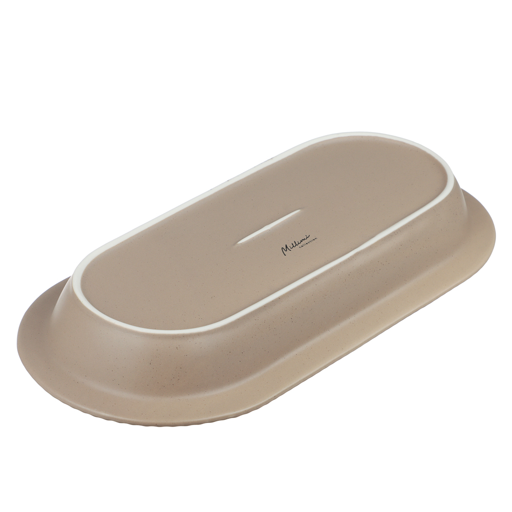 Блюдо овальное Лусия тм MILLIMI, 31,5х14,5см, фарфор, кофейный - #6