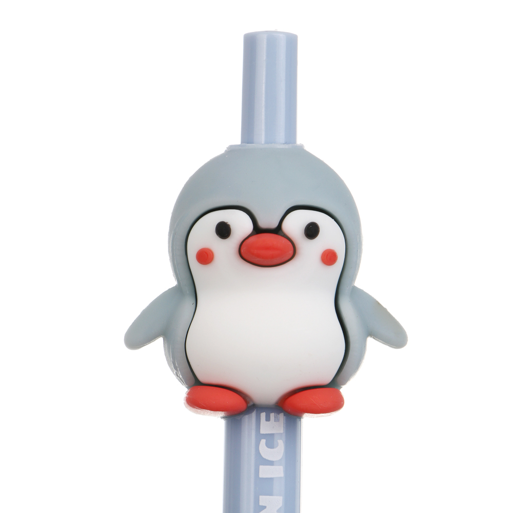 Ручка автоматическая гелевая синяя 0,5мм, "Пингвин", 3 вида, шоу-бокс - #5