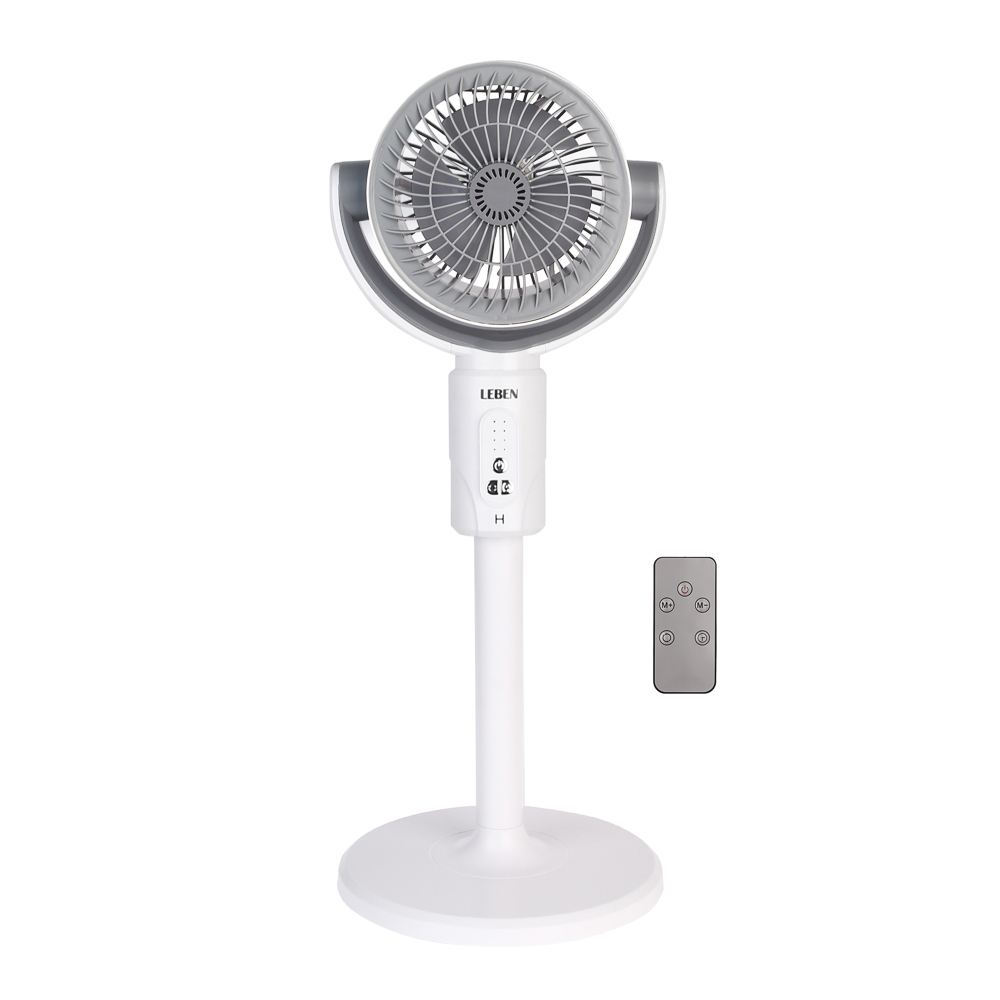 Вентилятор напольный тм LEBEN 10Вт, 5 скоростей, диаметр 19см, 3.7в/4000мАч, таймер, пульт ДУ, белый - #4