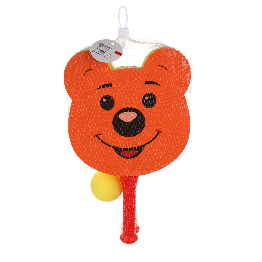 Набор для пляжного тенниса "Лягушонок/Медвежонок", тм BY SPORT, 2 ракетки, мяч, пластик - #7