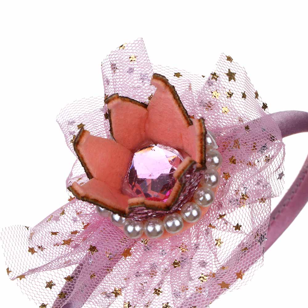 СНОУ БУМ Ободок с короной, диаметр 11,5см, пластик, полиэстер, 2 дизайна - #4