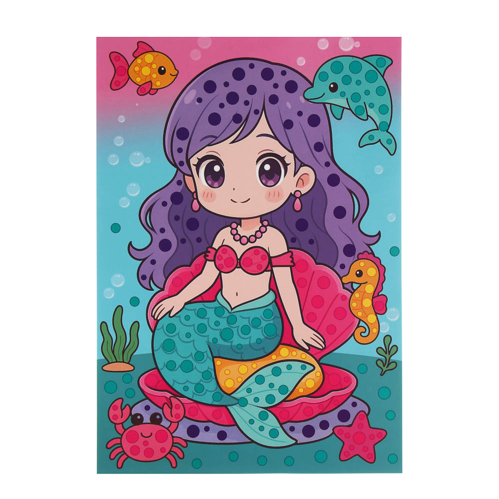 ХОББИХИТ Аппликация жемчужными стразами, пластик, картон, 22х33см, 3-6 дизайнов - #7