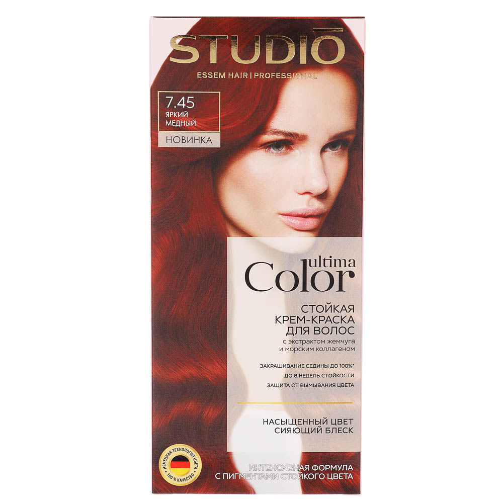 Краска для волос STUDIO Ultima Color 7.45 Яркий медный,100мл - #1