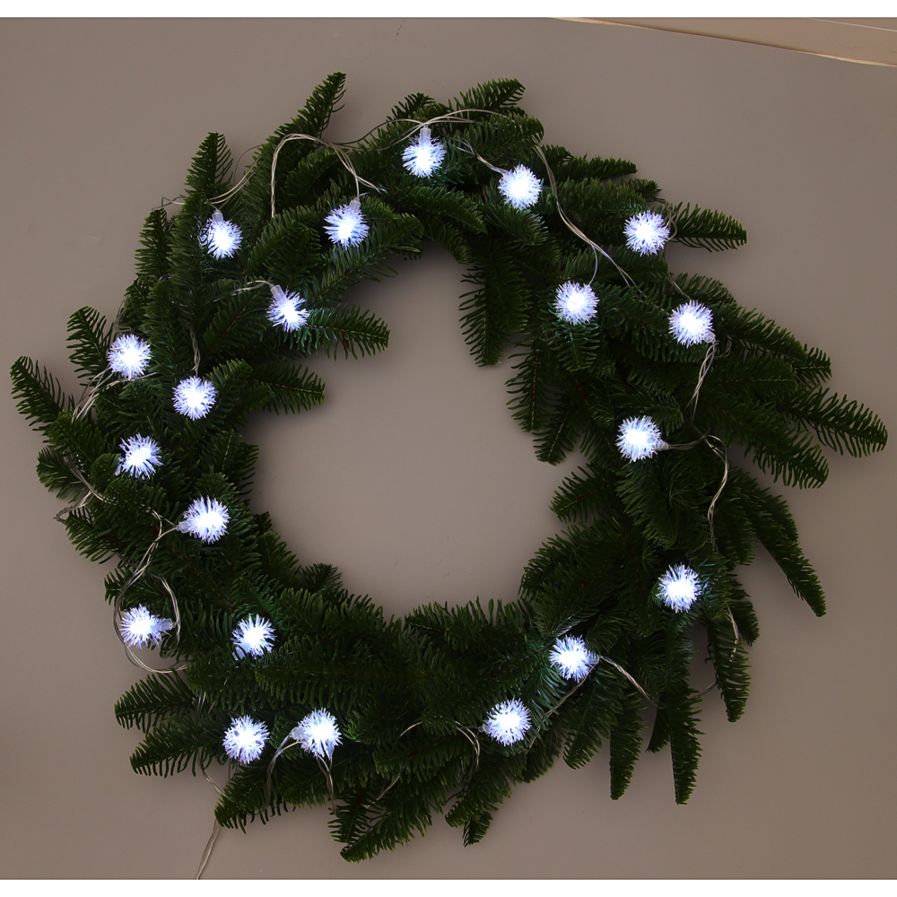 СНОУ БУМ Гирлянда эл. вьюн 4м, 20LED, белый, пост. свечение, ПВХ прозрачный, 220В - #13