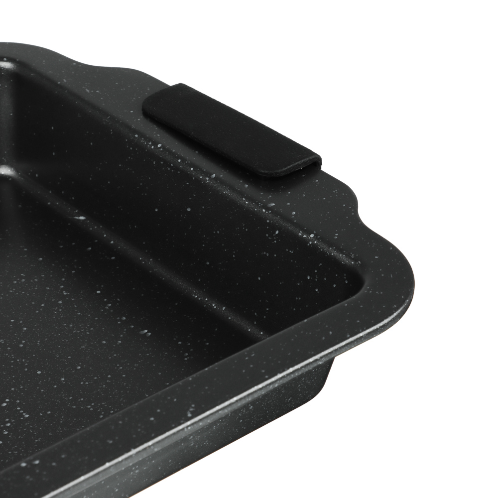 SATOSHI Лион Противень глубокий 40x27x5см, антипригарное покрытие Мрамор, силикон.ручки - #2