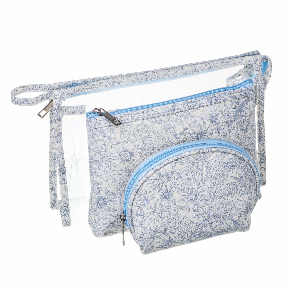 ЮL Косметички в наборе 3 шт Флора, ПВХ, ПЭ, 25х16х8см/20х14х3см/15х10х6см, 2 цвета - #2