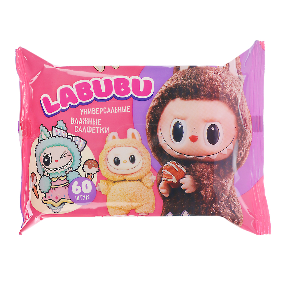 Салфетки влажные Labubu универсальные Mix, 60шт - #8