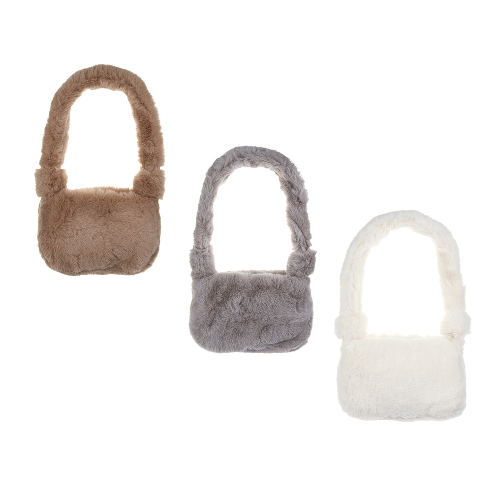 ЮL Лавли Сумка плечевая из искусственного меха на молнии, 24x16 см, полиэстер, 2-3 цвета - #1