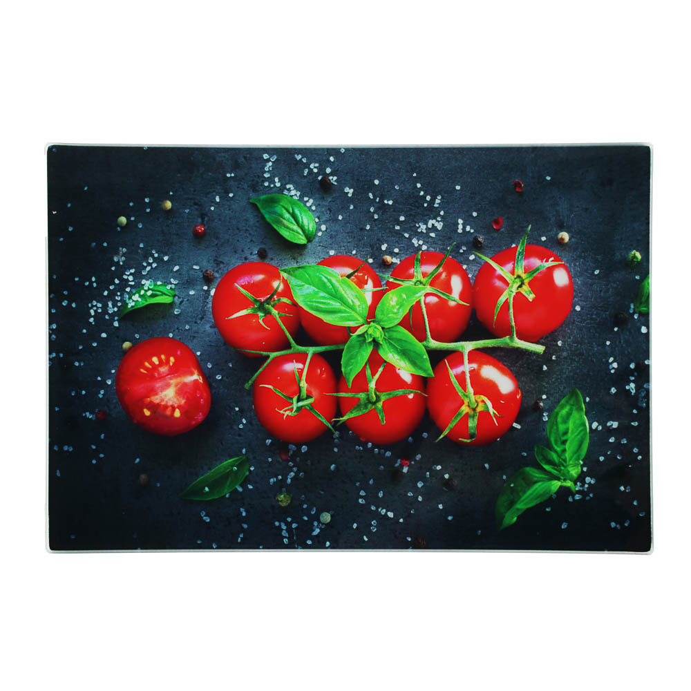 Доска разделочная стеклянная VETTA Томаты черри, 20х30х0,4 см - #1