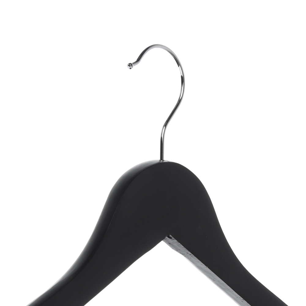 Вешалки для одежды тм VETTA, 3шт, 45см, деревянные, хром, цвет черный - #5