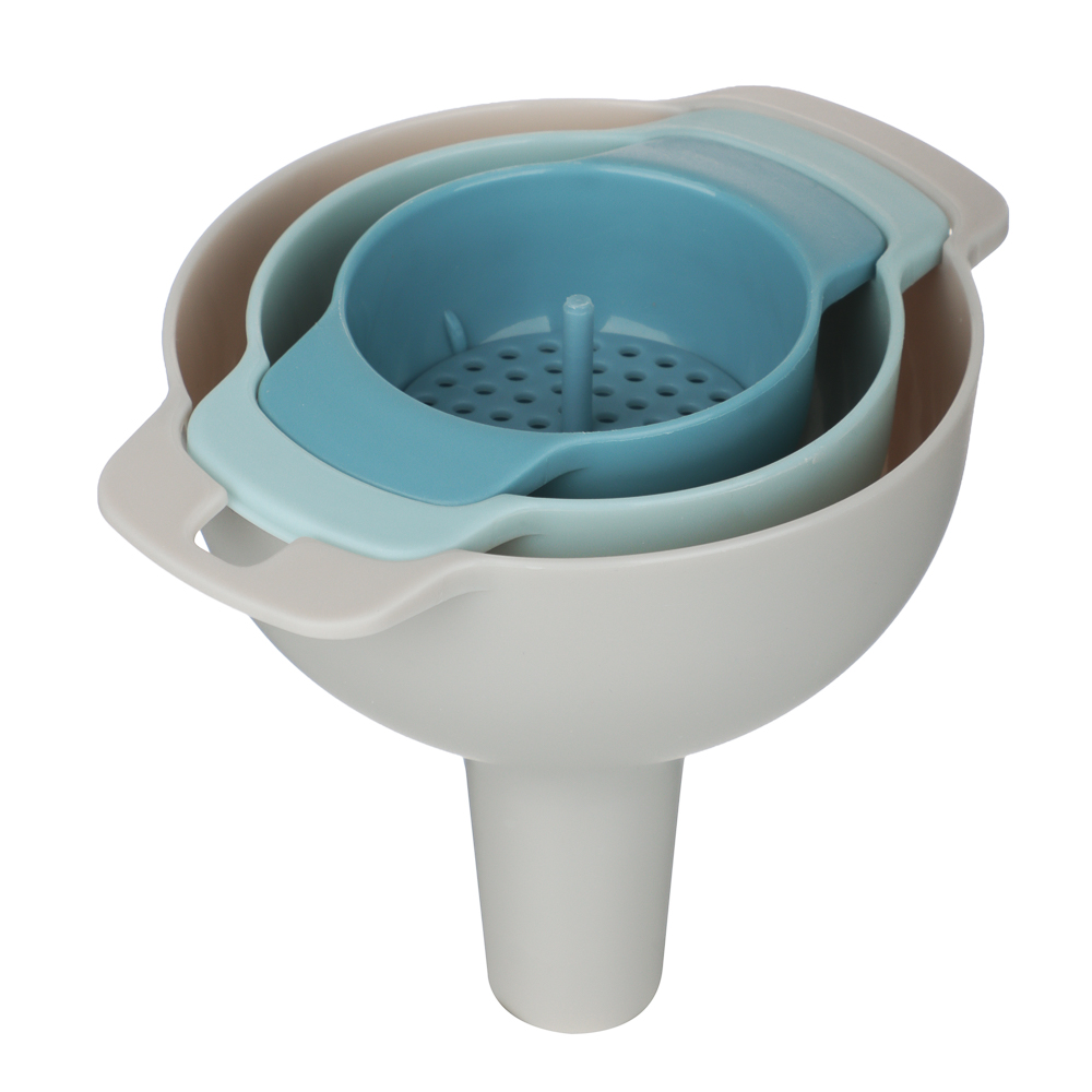 Набор воронок с фильтром, 4 пр. (воронка 8,5x8см/10x9см/12,5x10см, фильтр 4,5см) РР - #5