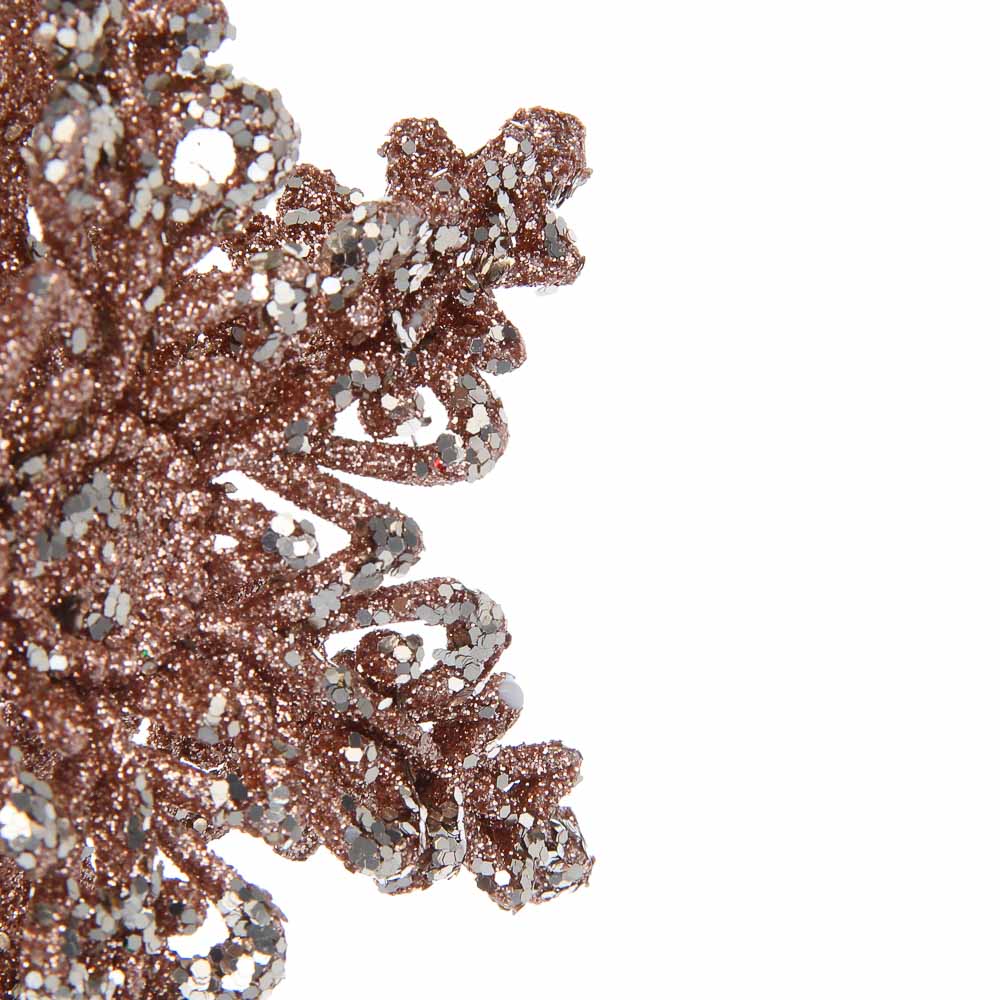 СНОУ БУМ Декоративная подвеска "Снежинка" 12 см, пластик, глиттер - #3