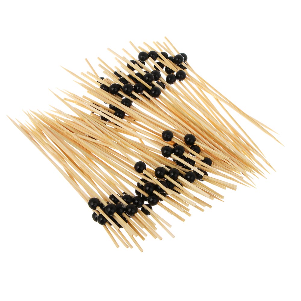 Fntastic Шпажки "Черная жемчужина", 100 шт, 12 см, бамбук, пластик - #1