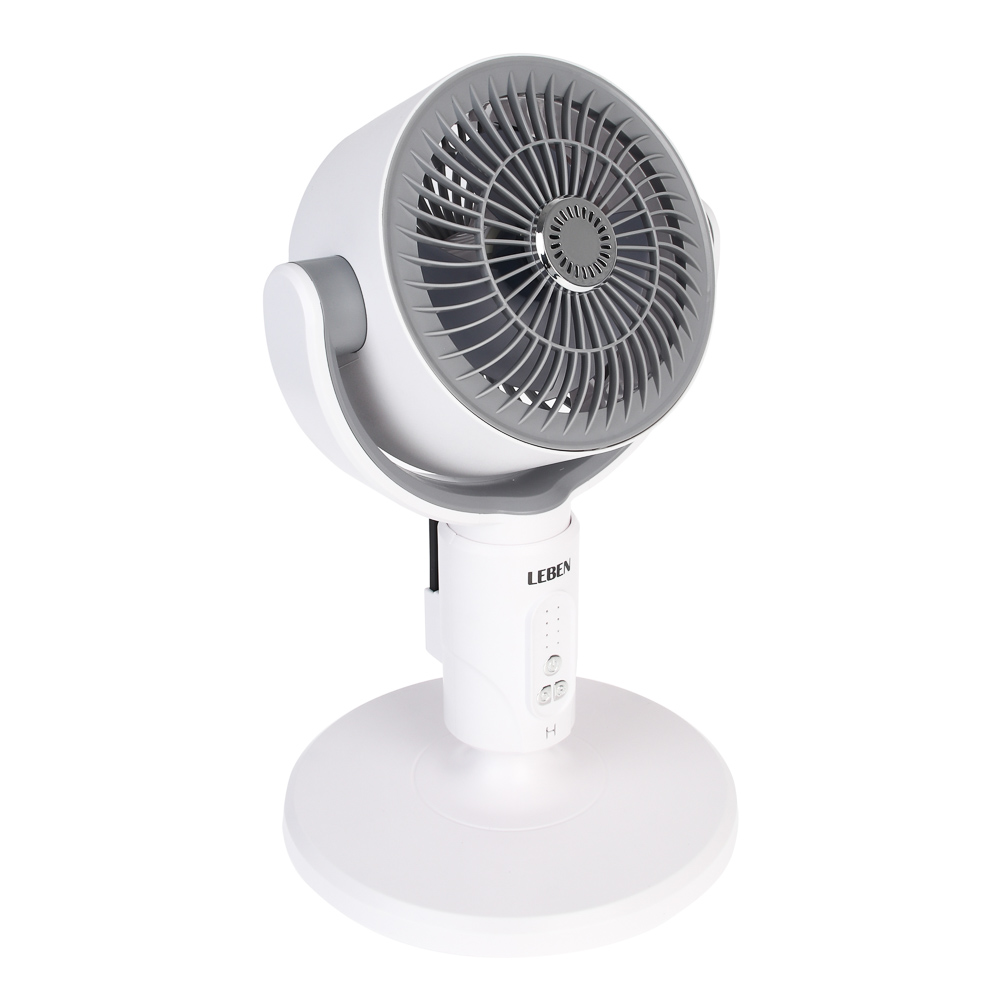 Вентилятор напольный тм LEBEN 10Вт, 5 скоростей, диаметр 19см, 3.7в/4000мАч, таймер, пульт ДУ, белый - #8