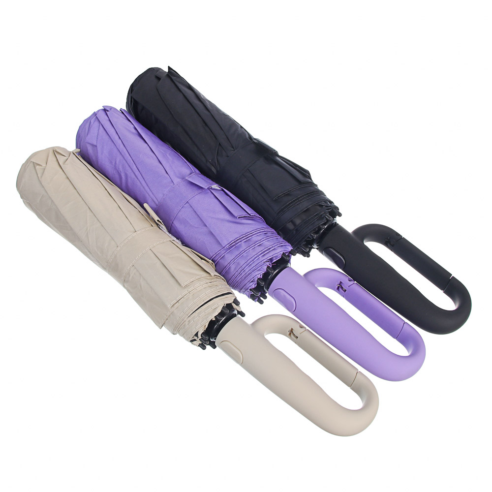 Зонт автомат, d104 см, 10 спиц, тройные спицы, антиветер, ручка-карабин, металл, п/э, UF, 4 цвета - #9