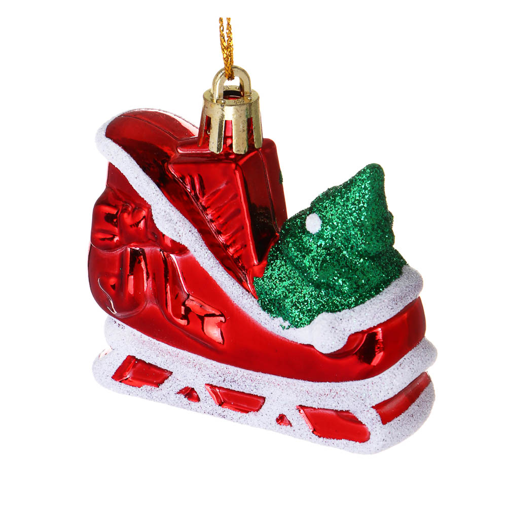 СНОУ БУМ Набор декоративных украшений "Сани" 2шт, 6,5x2,5x6,5см, пластик, арт.3 - #2