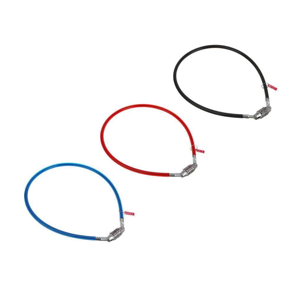 Замок велосипедный тм BY SPORT, противоугонный, тросовый, кодовый, 650х8мм, металл, ПВХ, 3 цвета - #1